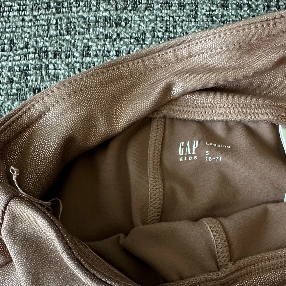 GAP Girls' Shimmery Rose Brown Leggings
